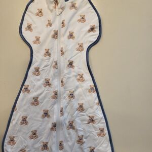 Kyte BABY White and Blue Bear Print Sleep Sack